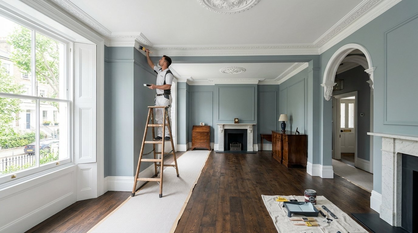 Professional interior painting and decorating in a London home
